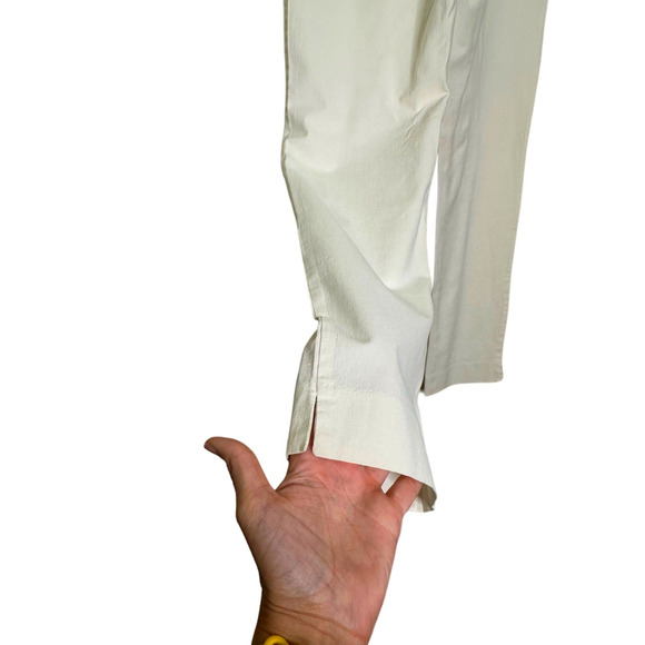 Charlotte Kellogg cream straight legs flat front ankle pants size 10 - Picture 7 of 7